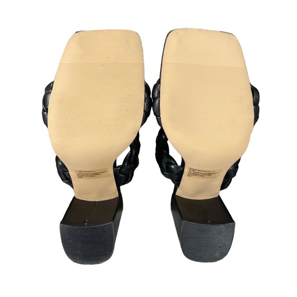 Madden Girl Black Leather Strappy Block Heel Slip Ons Womens Size 6.5 - Picture 14 of 14